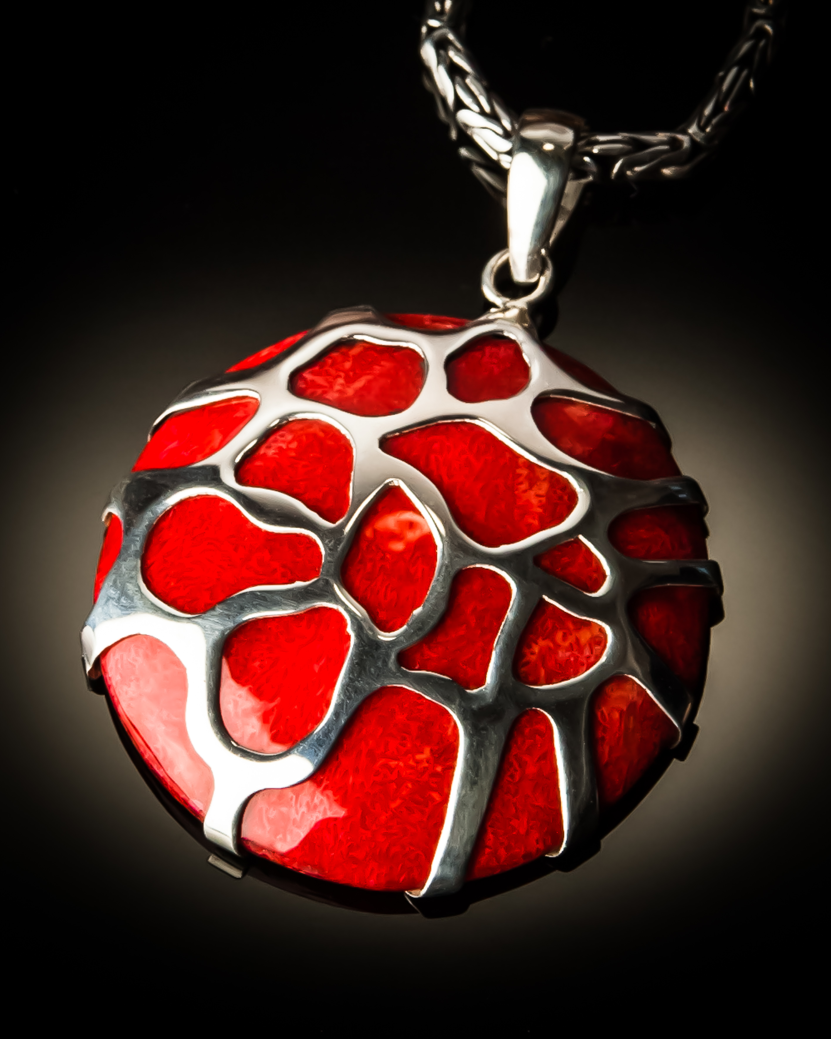 red coral cobweb design sterling silver ring jinja jewelry